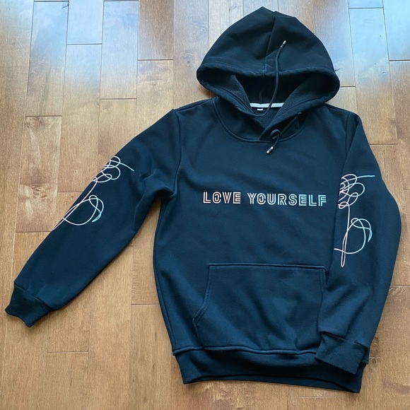 BTS Love Yourself black sweatshirt hoodie S - Picture 3 of 9